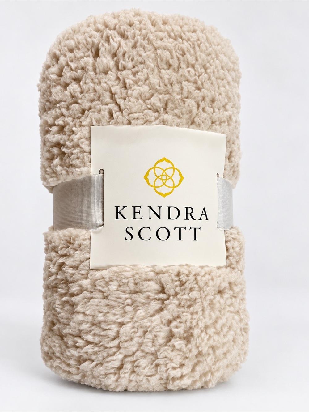Kendra Scott Cream Sherpa Throw Blanket